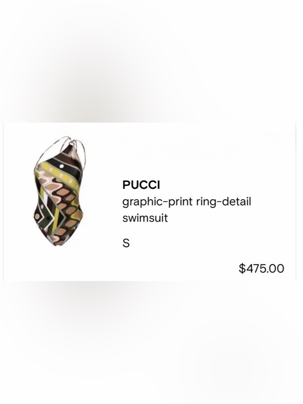 PUCCI one piece swimsuit Stylish Brown and Green Geometric Scarf like new - Picture 4 of 7
